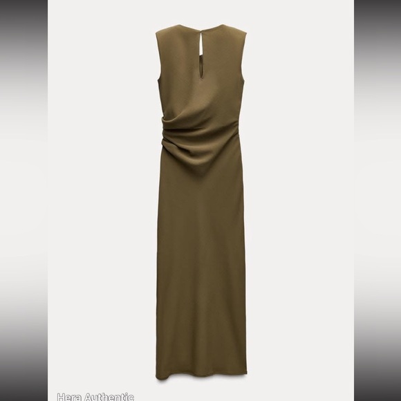 Zara NWT ruched satin effect midi dress 3897/162 - Picture 8 of 12